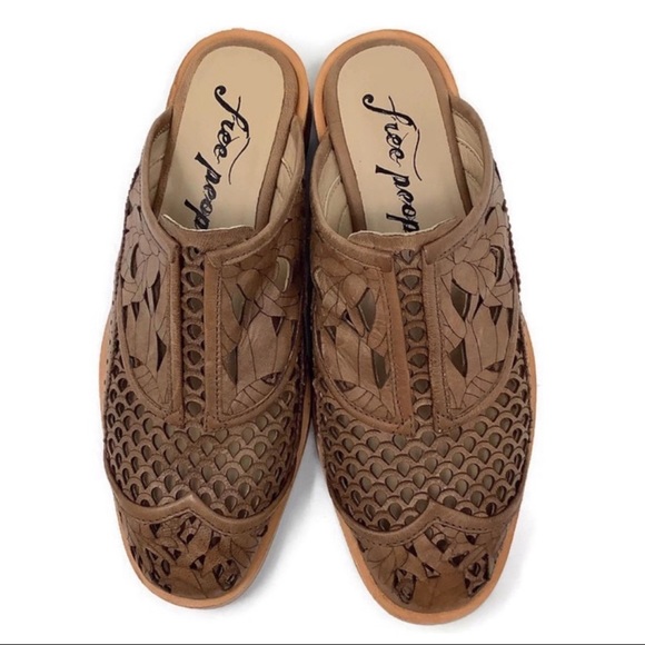 FREE PEOPLE Paramount Leather Slip On Mules Size 5 - Picture 8 of 8